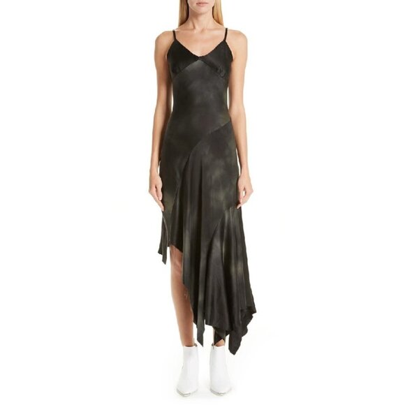 MARQUES' ALMEIDA Tie Dye Silk Dress Yellow Black Womens Size XS - Picture 1 of 13